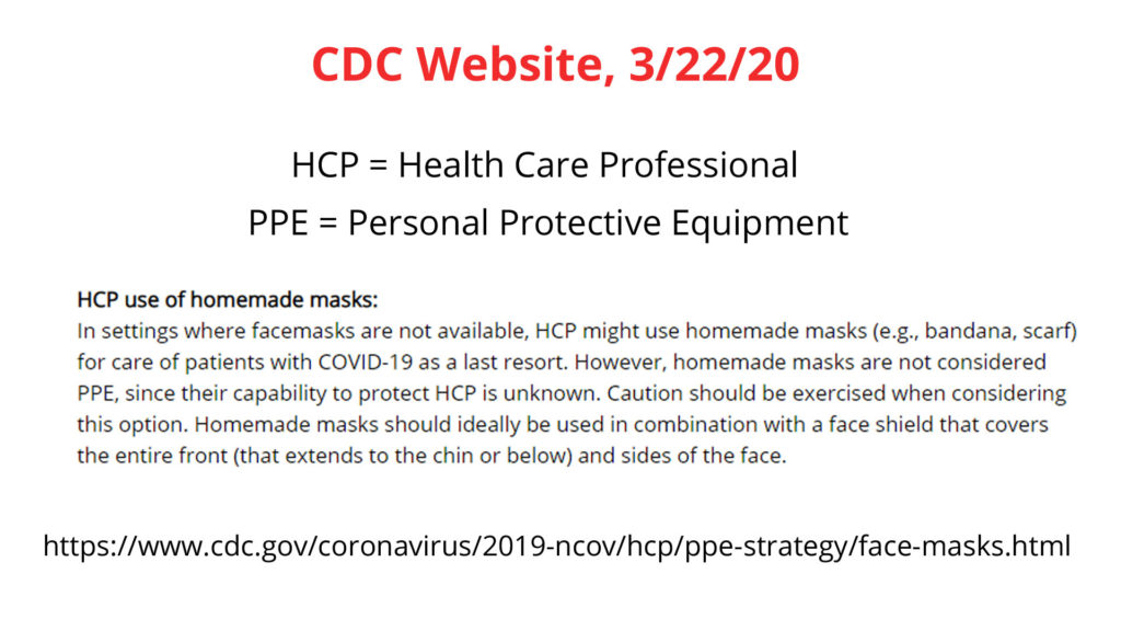 CDC face masks